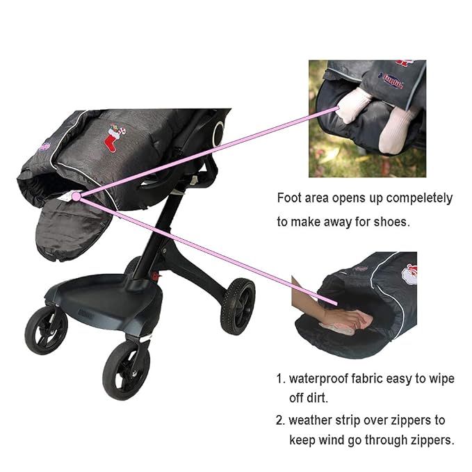 Christmas DIY Play Fun Waterproof Winter Stroller Bunting Bag Toddler, Width - Image 4