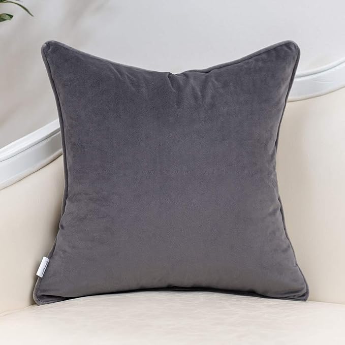 Yangest Grey Striped Throw Pillow Cover Multicolor Velvet Cushion Cover Modern - Image 2