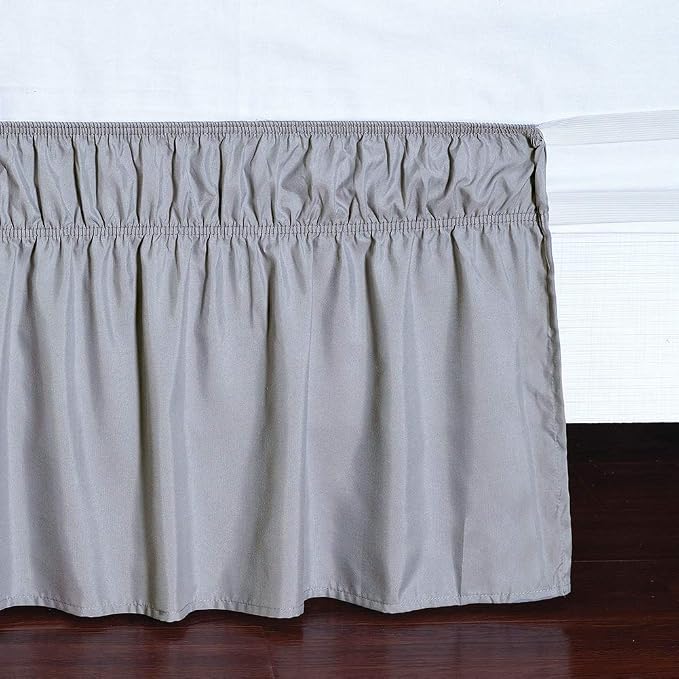 MEILA Wrap Around Bed Skirt Three Fabric Sides Elastic Dust Ruffled 24 Inch - Image 4