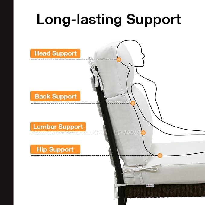 Outdoor Separate High Back Chair Cushion Seat Pads, Rocking Chairs - Image 4