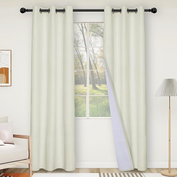 Easy-Going Linen Look Blackout Curtain Grommet Window Curtain Drapes - Image 2