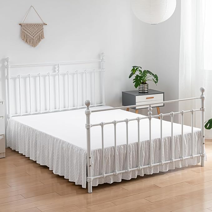 Tufted Dot Bed Skirt Twin Size, Ruffled Bed Skirt - Image 4