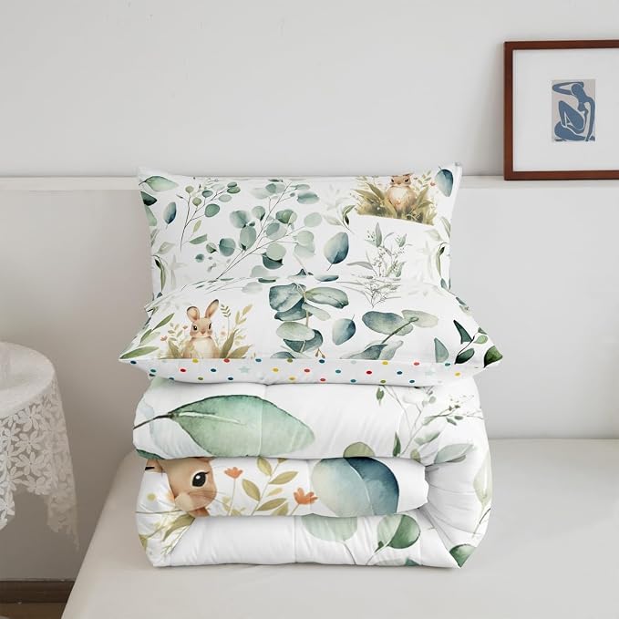 Erosebridal Girls Kawaii Animal Queen Size Comforter Set Cute Rabbit Bedding Set - Image 6