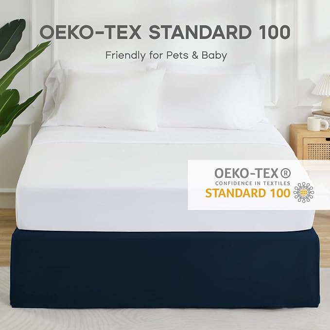 SONIVE Queen Bed Skirt, Classic Tailored Easy Fit Brushed Microfiber Skirts - Image 7
