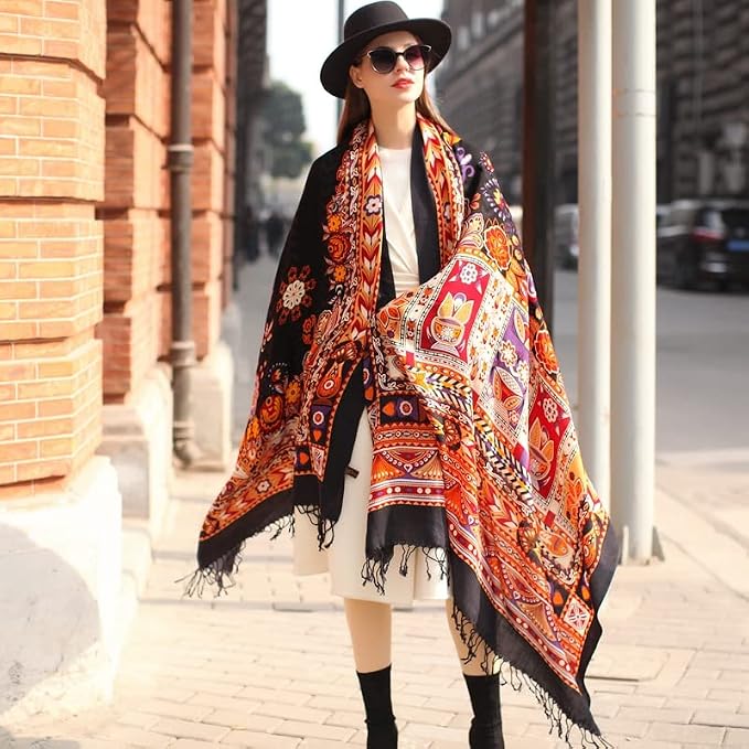 DANA XU 100% Merino Wool Pashmina Shawl - Image 7