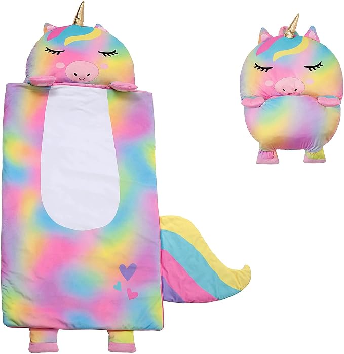Kid's Nap Buddies Character Preschool Nap Mat, Toddler Sleeping Bag by UnicornsRobots