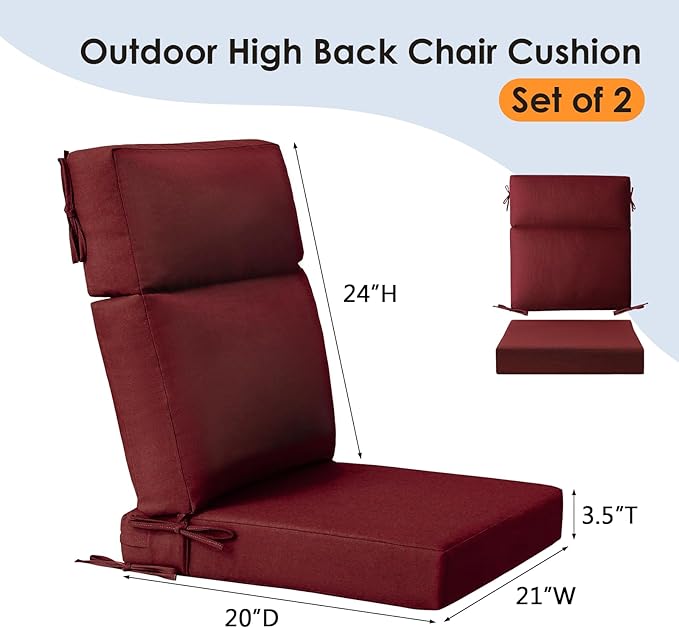 Sunbrella Outdoor Separate High Back Cushion Seat Pads, Rocking Chairs - Image 6