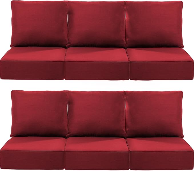 Luxury 24x24x6 Inch Outdoor Deep Seat Cushions Set of 6 by ACTREST