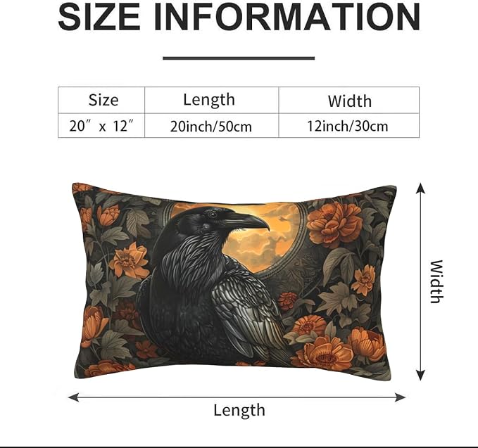 Mystical Raven Art Print Decor, William Morris Abstract Vintage Floral Design - Image 2