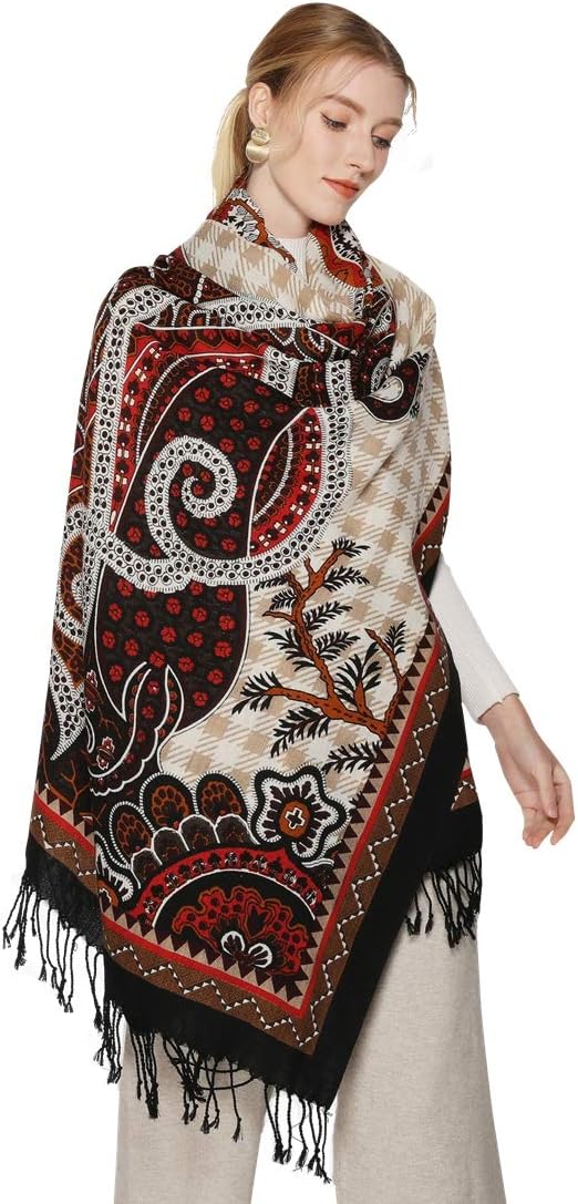 DANA XU 100% Merino Wool Pashmina Shawl by DANAXU