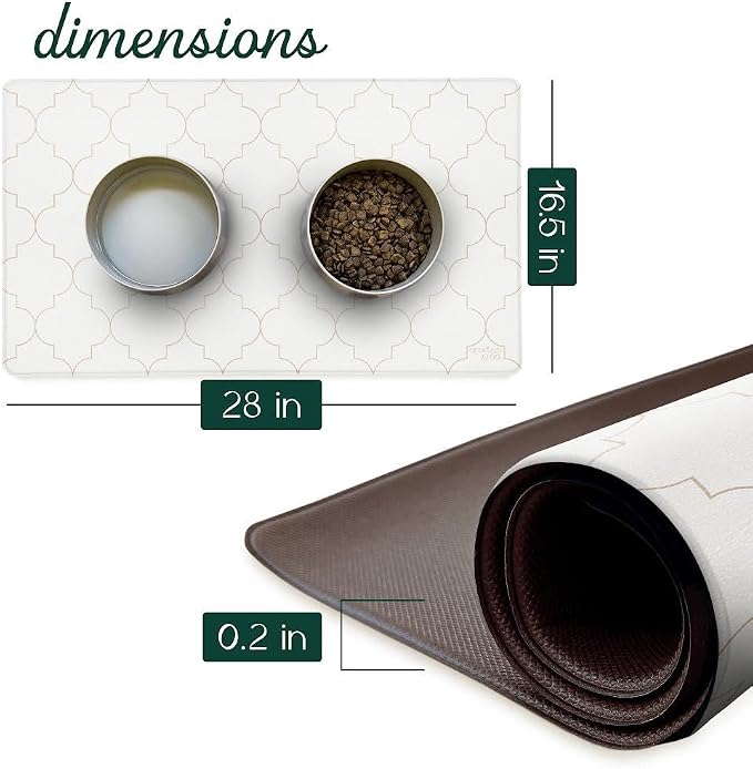 CROXTON & CO. Non-Slip Faux Leather Pet Feeding Mat - Image 2