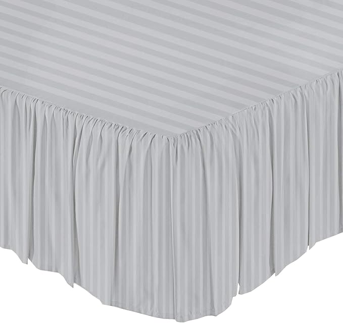 KRISHNA Ruffled Bed Skirt with Split Corners Queen, 100% Microfiber Hotel by Unknown