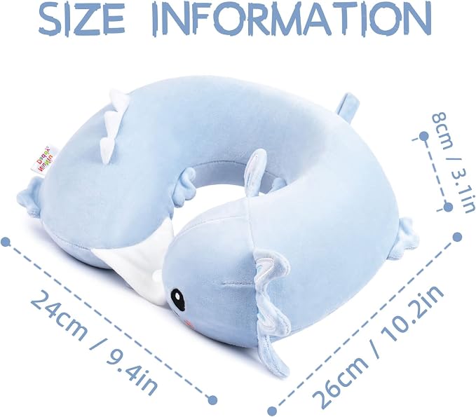 Niuniu Daddy Blue Axolotl Kids Travel Pillow Road Trip Essentials - Image 5