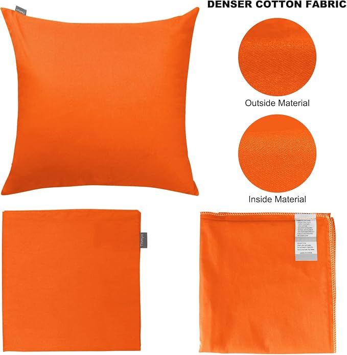 Thmyo 4-Pack 100% Cotton Comfortable Solid Decorative Throw Pillow Case Square - Image 6