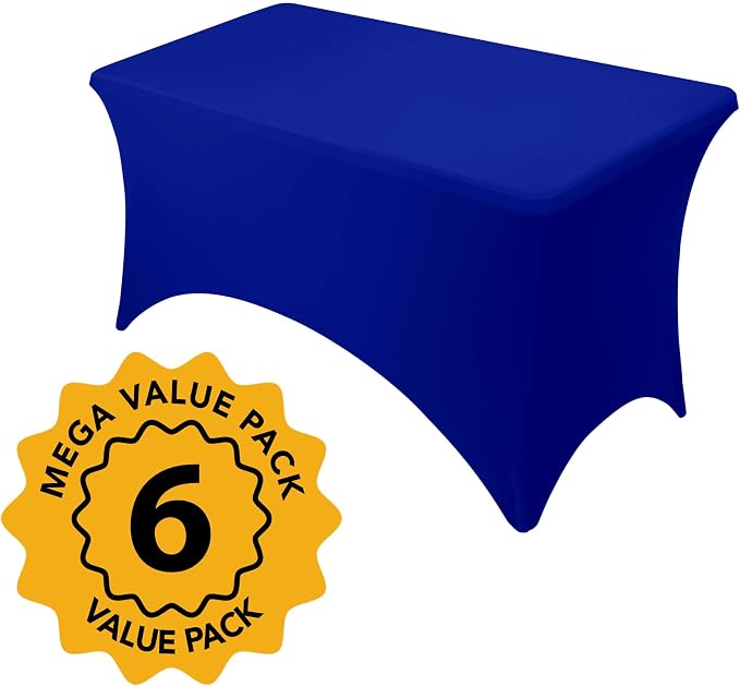 6-Pack Premium Royal Blue Spandex Tablecloths - Image 2