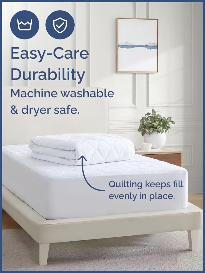 Quilted Fitted Mattress Pad Twin Size - Image 6