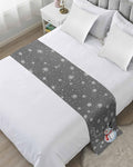 Christmas Snowman Winter Snowflakes Bed Runners by ZFUNCING