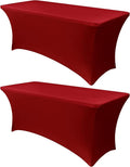 Obstal 6ft Stretch Spandex Red Table Cover by Obstal