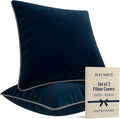 2 Pack Velvet Decorative Throw Pillow Covers, Contrast Piping, Indoor Use by BLAUMARIT%C3%89
