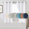 PrinceDeco Linen Texture Curtains 100% Blackout Curtains 64 inch Long 2 Panels by PrinceDeco
