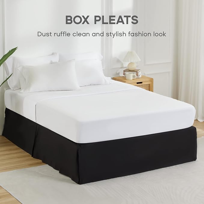 SONIVE Twin Bed Skirt, Classic Tailored Easy Fit Brushed Microfiber Skirts - Image 2