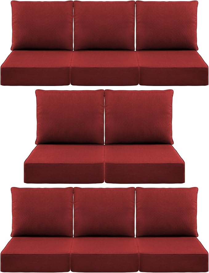 Luxury 6" Outdoor Cushions for Patio Furniture, Fade Resistant Couch Chair by Pugire