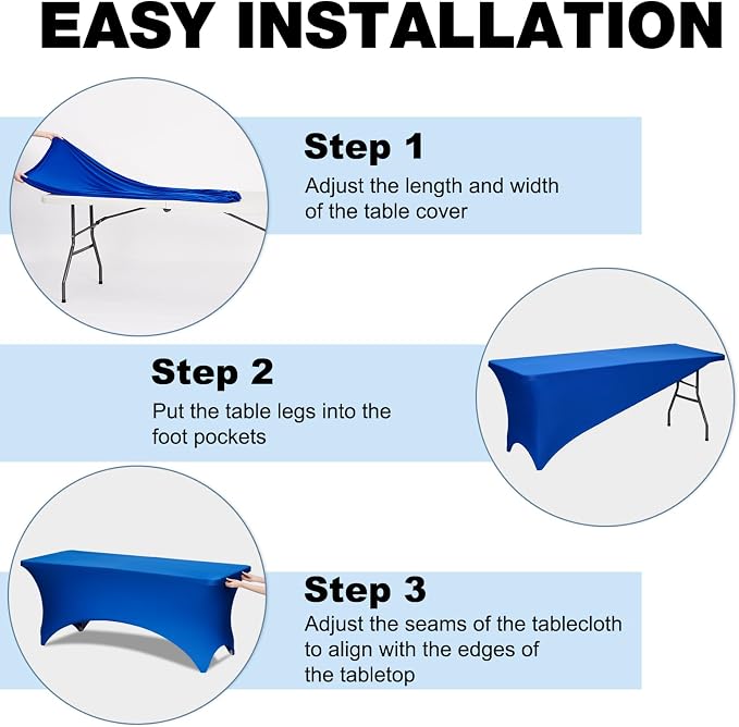 Trlyc 2 Pack 6FT Spandex Table Cloth - Image 4