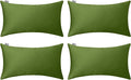 Thmyo 4-Pack 100% Cotton Lumbar Comfortable Solid Decorative Throw Pillow Case by Thmyo
