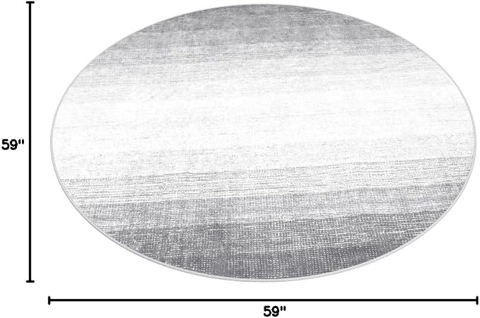 Wonnitar Modern Ombre Washable Round Area Rug 5ft, Non-Slip Large Circle - Image 2