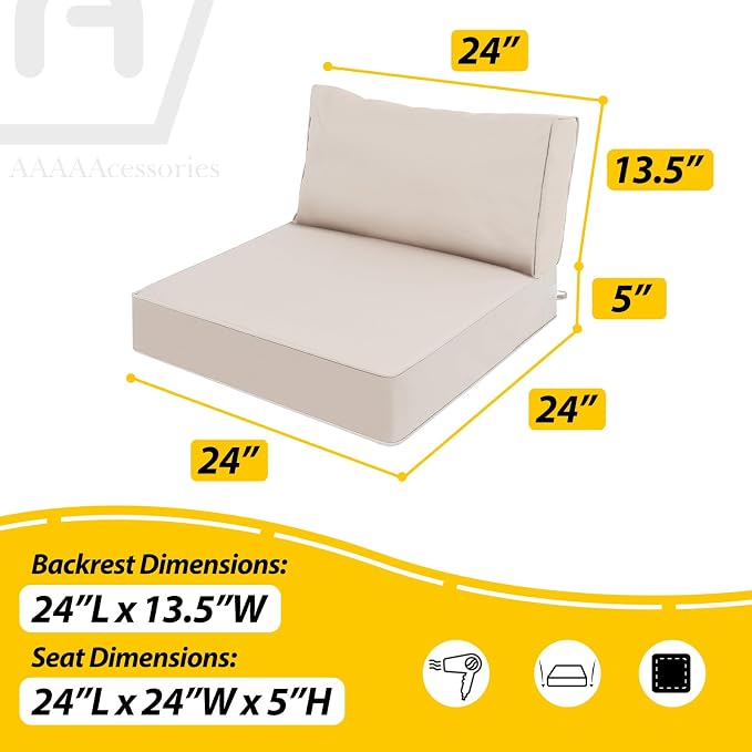 AAAAAcessories Outdoor Deep Seat Cushions, Waterproof, Fade-Resistant Patio - Image 5