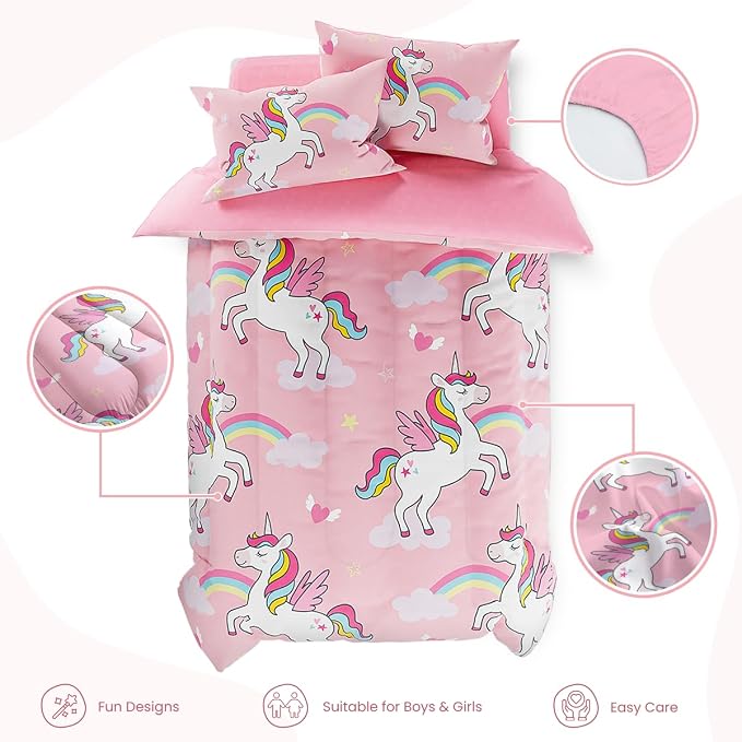 SANDJEST Unicorns Bedding Twin Set - Image 2