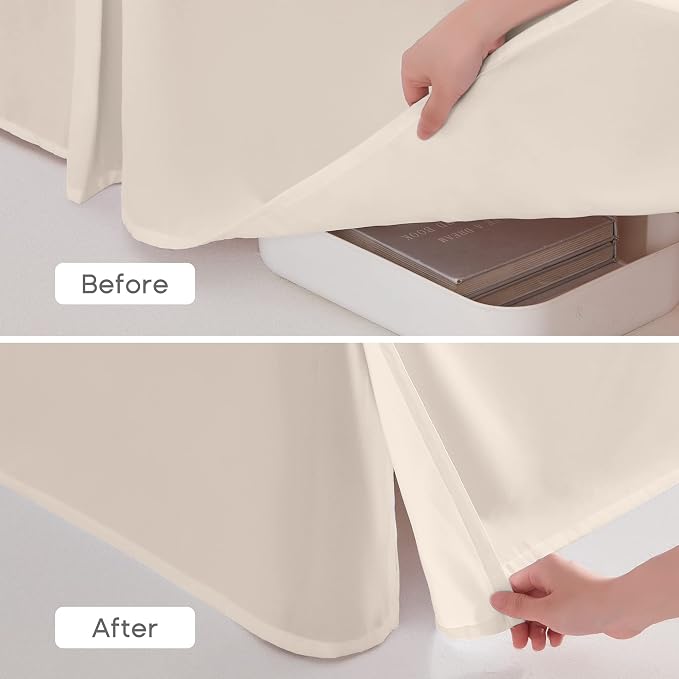 SONIVE Queen Bed Skirt, Classic Tailored Easy Fit Brushed Microfiber Skirts - Image 4