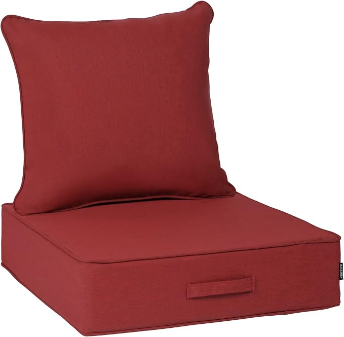 Outdoor 24''x 24''x 6'' Olefin Water-Resistant Deep Seat Cushion Set, Weather by Aofeite