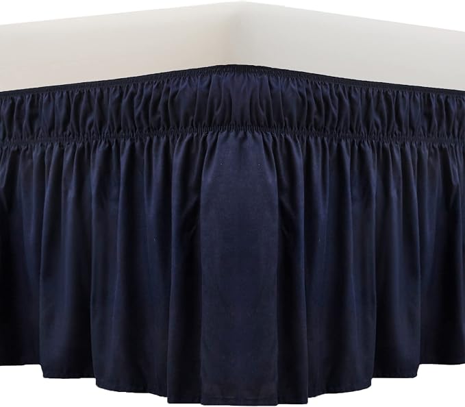 MEILA Wrap Around Bed Skirt Three Fabric Sides Elastic Dust Ruffled 18 Inch by MEILA