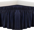 MEILA Wrap Around Bed Skirt Three Fabric Sides Elastic Dust Ruffled 14 Inch by MEILA