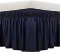 MEILA Wrap Around Bed Skirt Three Fabric Sides Elastic Dust Ruffled 14 Inch by MEILA
