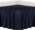 MEILA Wrap Around Bed Skirt Three Fabric Sides Elastic Dust Ruffled 18 Inch by MEILA