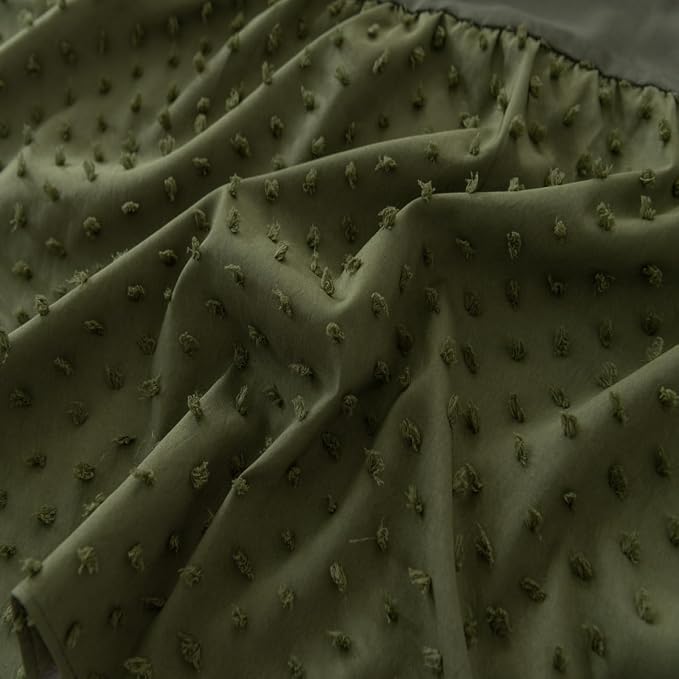 Tufted Dot Bed Skirt Full Size Ruffled Bed Skirt - Image 4