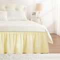 RIMELA Light Yellow Bed Skirt Twin Size 15 Inch Drop, Elastic Bed Skirting by RIMELABedSkirt
