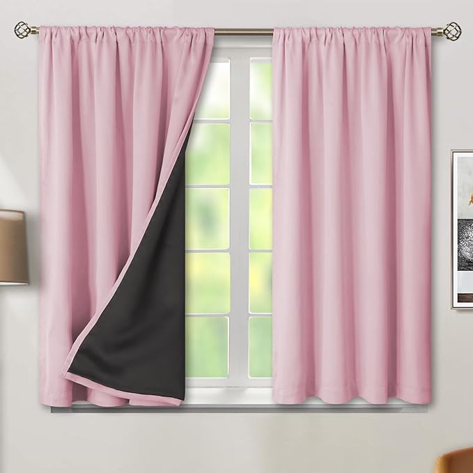 BGment Pink Short Blackout Curtains by BGment