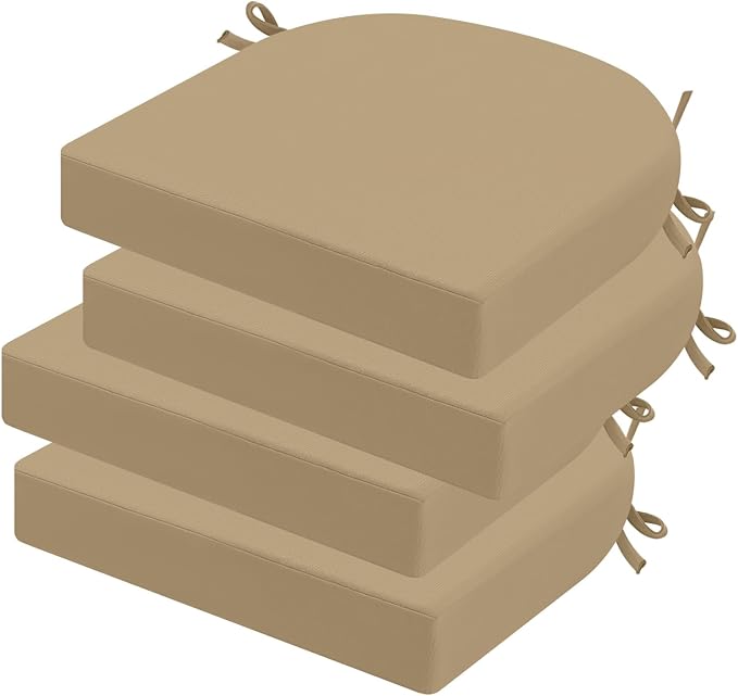 idee-home Outdoor Chair Cushions Set of 4, Thick 19" x 19" x 3" Outdoor Seat by idee-home