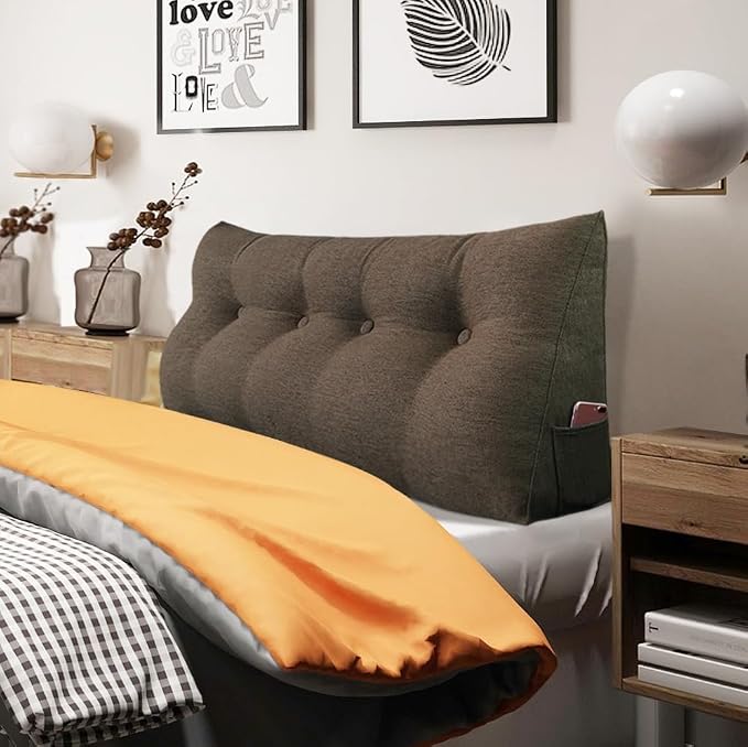 Wedge Headboard Pillow Dorm Room Reading Pillow Back Support by HOMECOZY