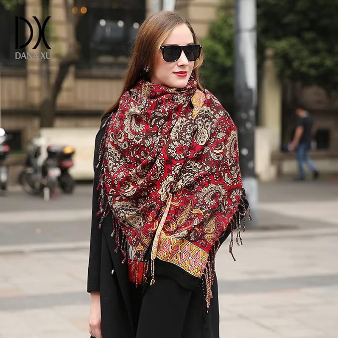 DANA XU 100% Merino Wool Pashmina Shawl - Image 7