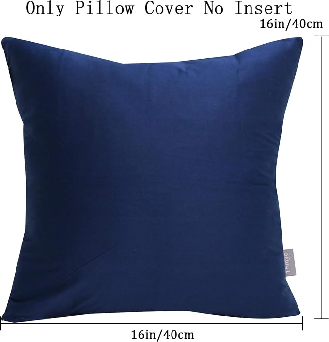Thmyo 4-Pack 100% Cotton Comfortable Solid Decorative Throw Pillow Case Square - Image 2