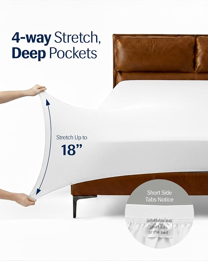 REST® Evercool®+ Cooling Sheet Set, Queen Size, Arctic White, Breathable Bed - Image 6