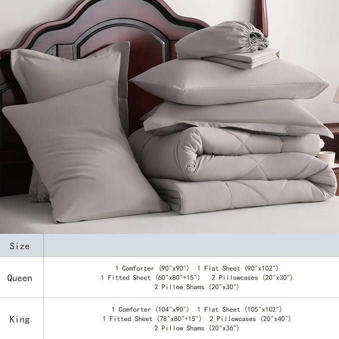 NTBAY Queen Comforter Set with Sheets, 7 Pieces Soft and Breathable Queen - Image 7