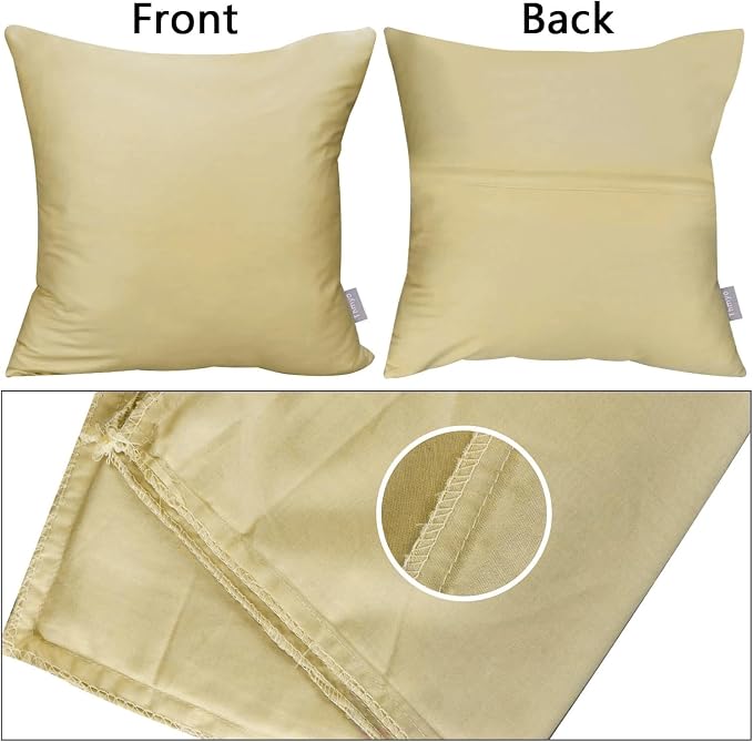 4-Pack 100% Cotton Comfortable Solid Decorative Throw Pillow Case, Thmyo Square - Image 7