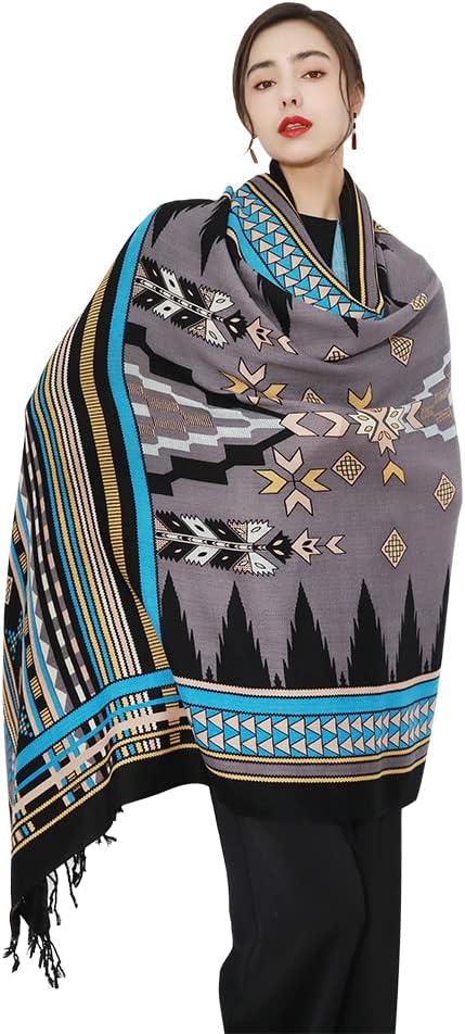DANA XU 100% Merino Wool Pashmina Shawl by DANAXU