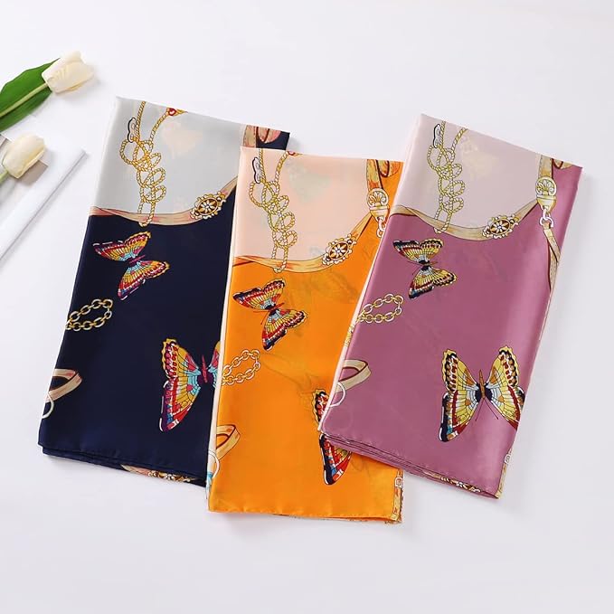 Fashion Scarves Scarf 100% Silk Feeling Scarf Silk Like Scarves Long - Image 5