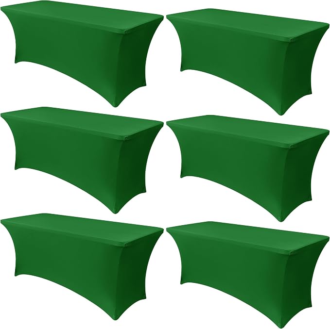 Obstal 6 Pack Stretch Spandex Green Table Covers by Obstal
